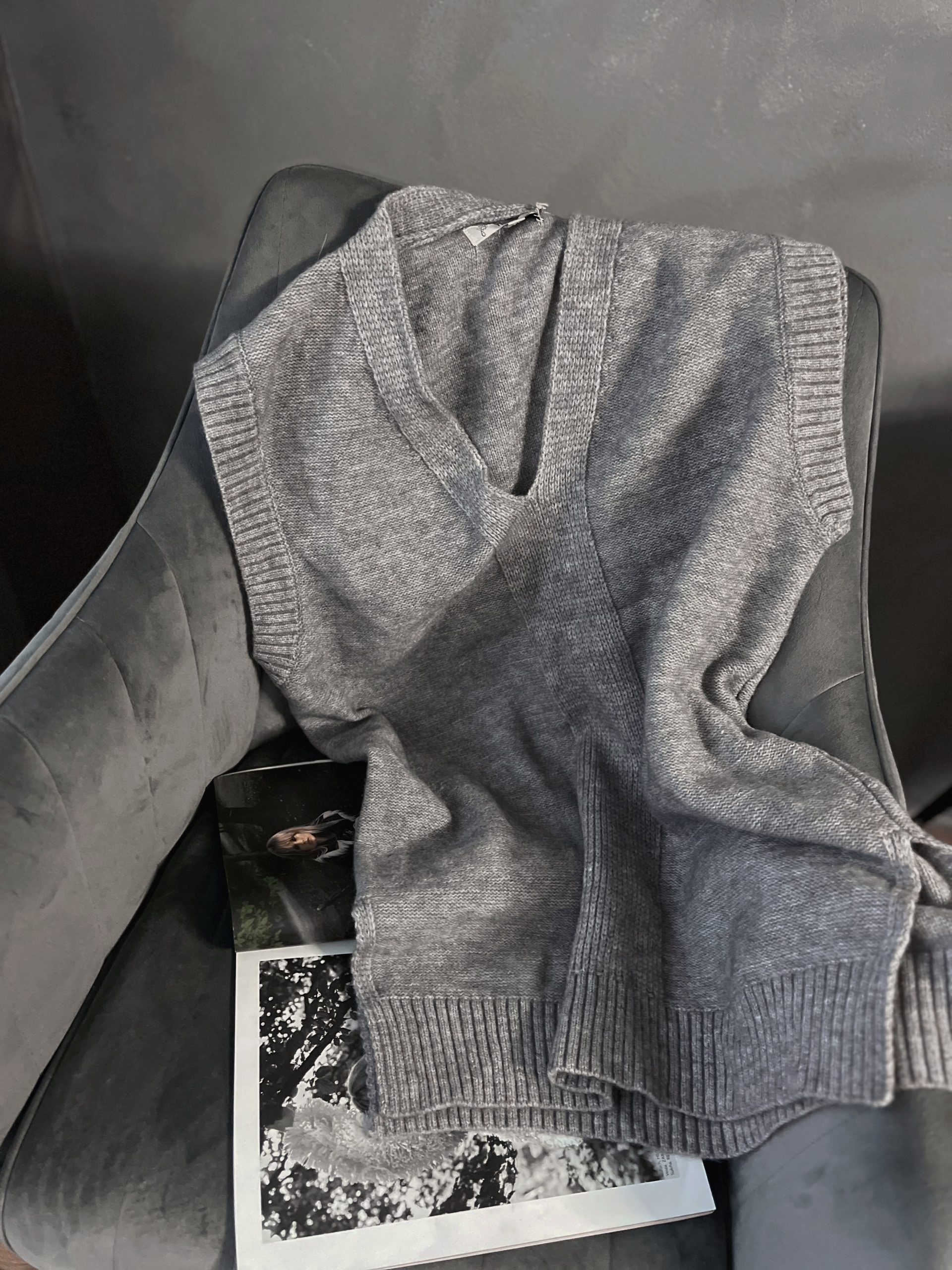 Pletená vesta light grey