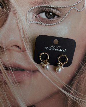 Náušničky little pearls - gold