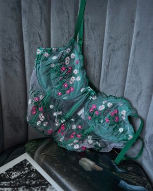 Čipkovaný bralet SMARAGD FLOWERS