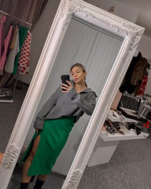 Úpletová hrubšia sukňa TERA - GREEN