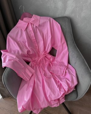 Košeľové bavlnené šaty BETTY - PINK