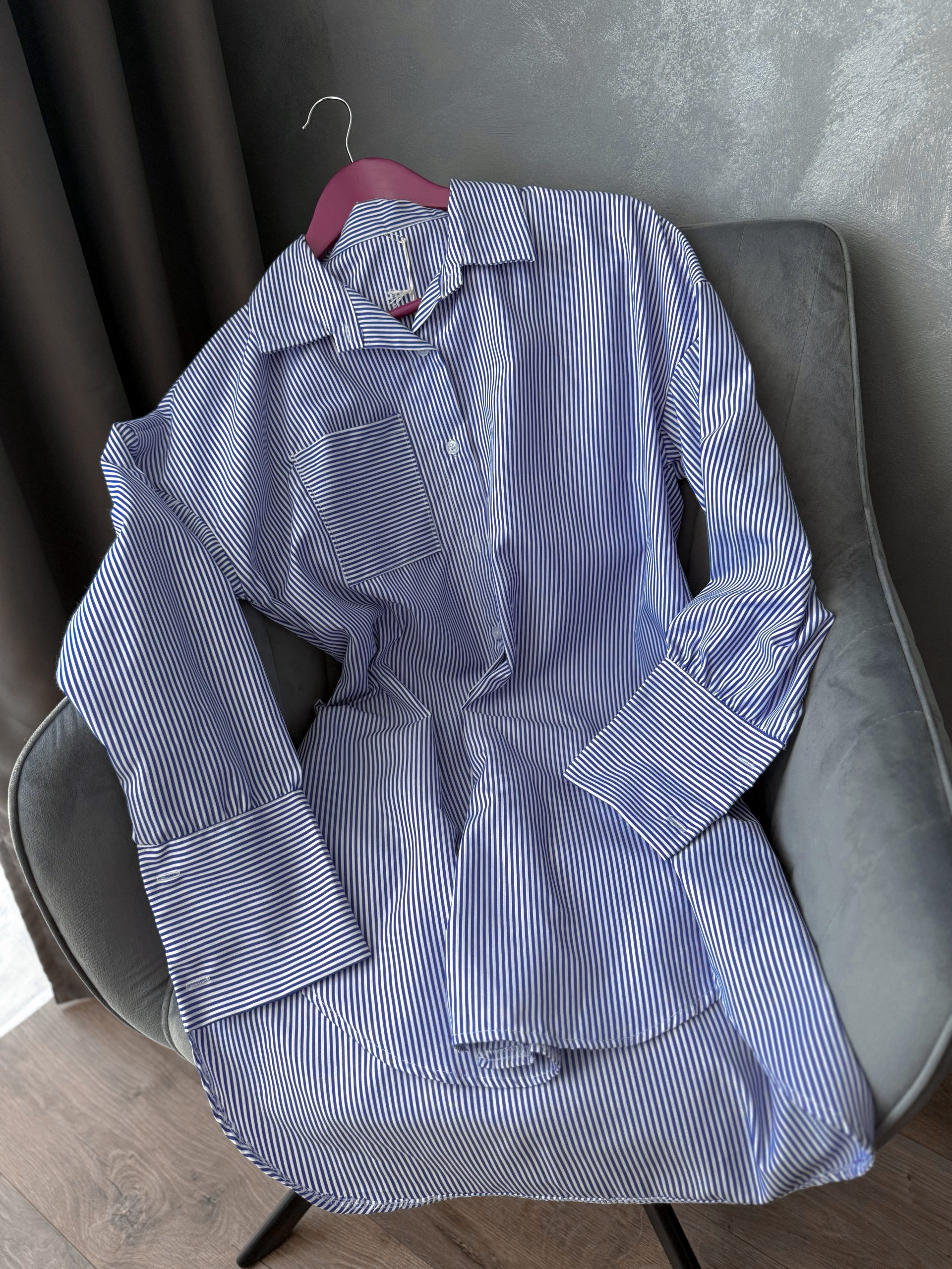 Predĺžená košeľa STELLA - DARK BLUE – Obrázok 5