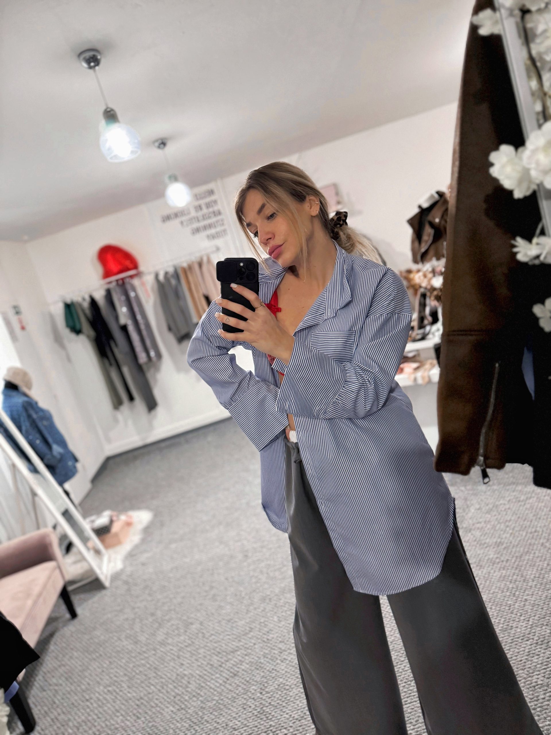 Predĺžená košeľa STELLA - DARK BLUE – Obrázok 7