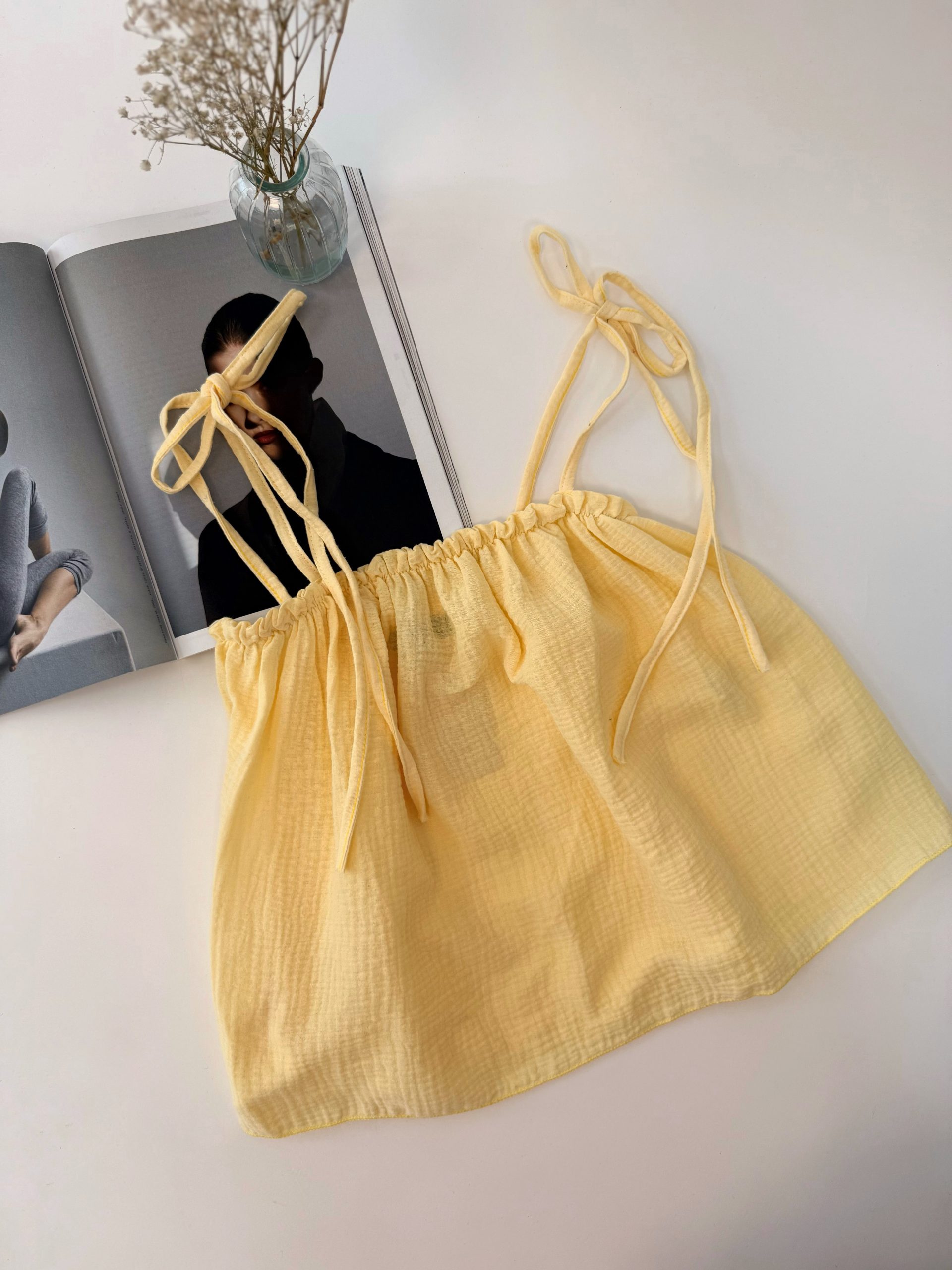 Mušelínový top BOHO - YELLOW