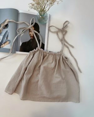 Mušelínový top BOHO - BEIGE