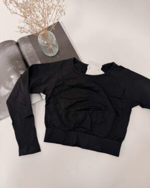 Bezšvový top s dlhým rukávom BLACK